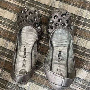 Juicy Couture Silver Studded Flats